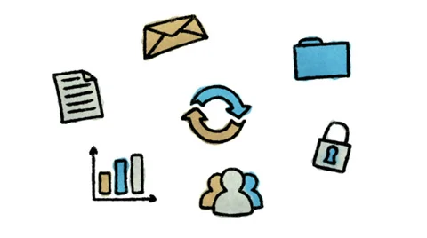 Cloud computing concept, hand drawn (loopable) Stock Footage 37101122