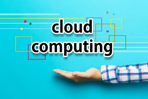 Cloud Computing concept with hand 스톡 일러스트