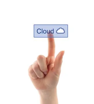 Cloud computing concept with hand. 写真素材