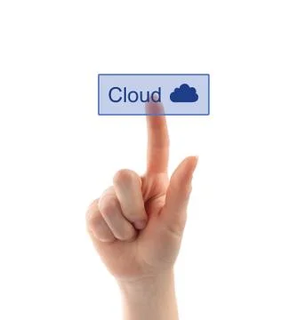 Cloud computing concept with hand . Stock Photos