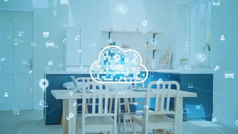 Cloud computing concept. Home automation... | Stock Video | Pond5