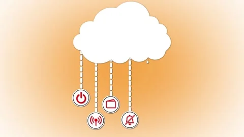 Cloud computing concept with icons for storage email database and networkin.. Stock Footage 267876949