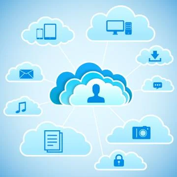 Cloud computing concept Stock Illustration