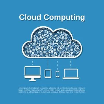 Cloud computing concept Ilustração Stock