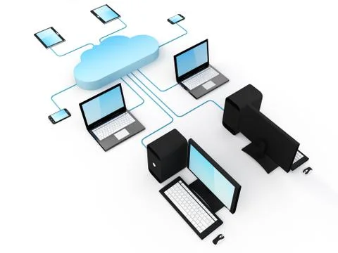 Cloud computing concept Stock Illustration