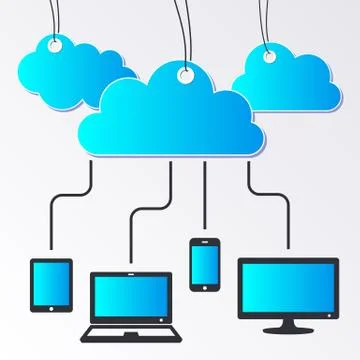 Cloud computing concept Stock Illustration