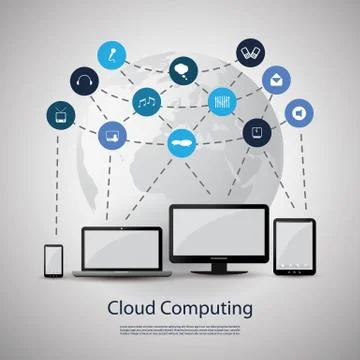 Cloud Computing Concept 库存插图