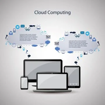 Cloud Computing Concept 库存插图