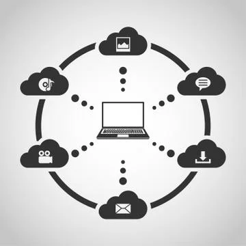 Cloud computing concept Stock Illustration