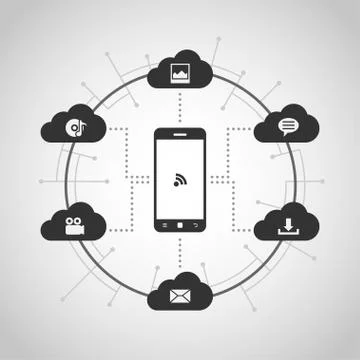 Cloud computing concept Stock Illustration