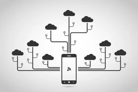 Cloud computing concept Stock Illustration