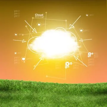 Cloud computing concept Stock Illustration