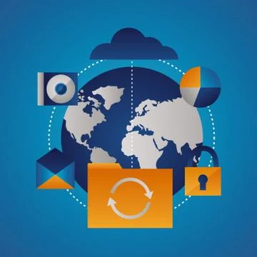 Cloud computing concept Illustrazione stock