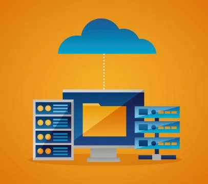Cloud computing concept Stock Illustration