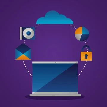 Cloud computing concept Illustrazione stock