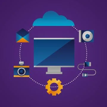 Cloud computing concept Stock Illustration