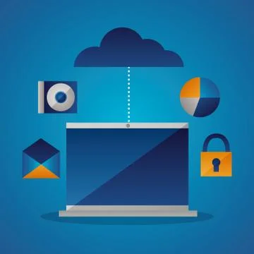 Cloud computing concept Illustrazione stock