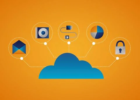 Cloud computing concept Illustrazione stock