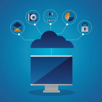 Cloud computing concept Illustrazione stock