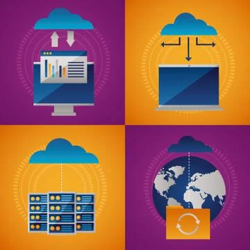 Cloud computing concept Illustrazione stock