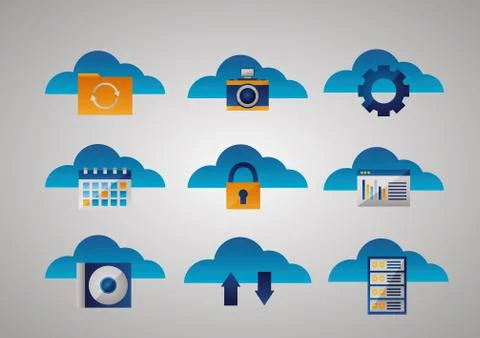 Cloud computing concept Illustrazione stock