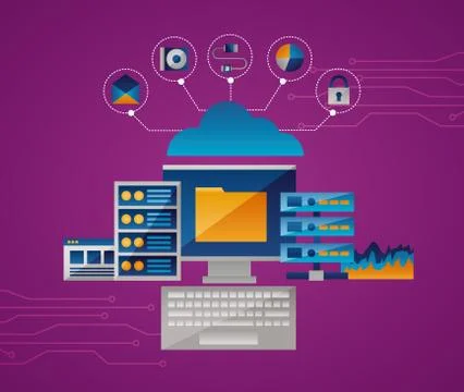 Cloud computing concept Illustrazione stock