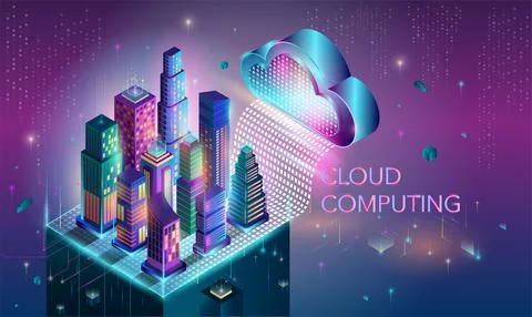 Cloud computing concept Stock Illustration