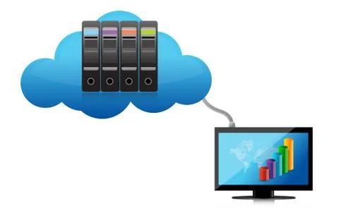 Cloud computing concept illustration design over a white background 스톡 일러스트