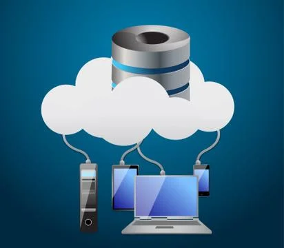 Cloud computing concept illustration design over a white background イラスト素材