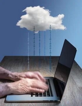 Cloud computing concept illustration of hacking Illustrazione stock