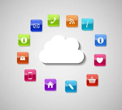 Cloud Computing Concept  Illustration 스톡 일러스트