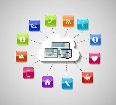 Cloud Computing Concept  Illustration 스톡 일러스트
