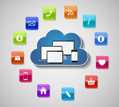 Cloud Computing Concept  Illustration 스톡 일러스트