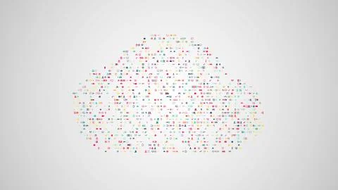 Cloud computing concept illustration from sets of symbols of mod 스톡 일러스트