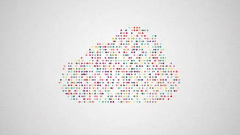 Cloud computing concept illustration from sets of symbols of mod Illustrazione stock