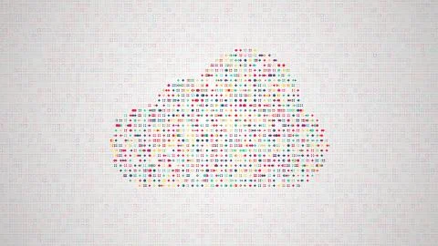Cloud computing concept illustration from sets of symbols of mod 스톡 일러스트