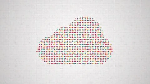 Cloud computing concept illustration from sets of symbols of mod Stock Illustration
