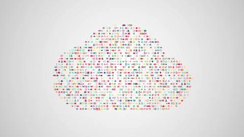 Cloud computing concept illustration from sets of symbols of mod 스톡 일러스트