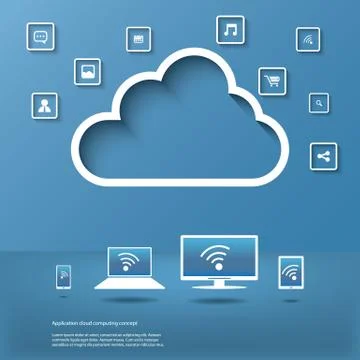 Cloud computing concept infographics Stockillustratie