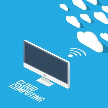 Cloud computing concept infographics. Technology presentation in modern Stock Illustration