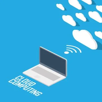 Cloud computing concept infographics. Technology presentation in modern Stock Illustration