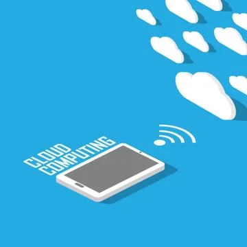 Cloud computing concept infographics. Technology presentation in modern Stock Illustration