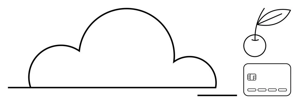 Cloud computing concept with integrated technology, finance, and nature ele.. イラスト素材