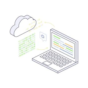 Cloud computing concept, isometric illustration イラスト素材