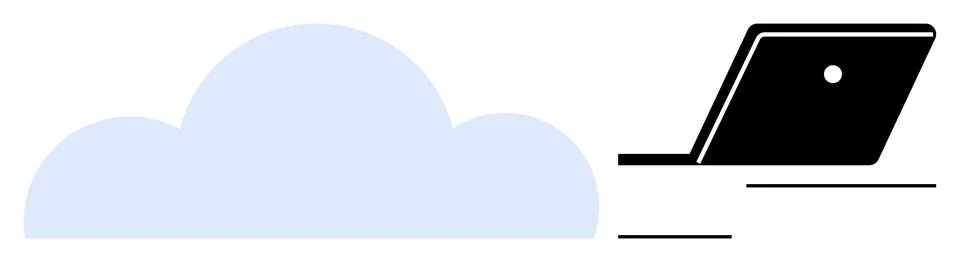 Cloud Computing Concept with Laptop for Seamless Online Storage and Access 스톡 일러스트