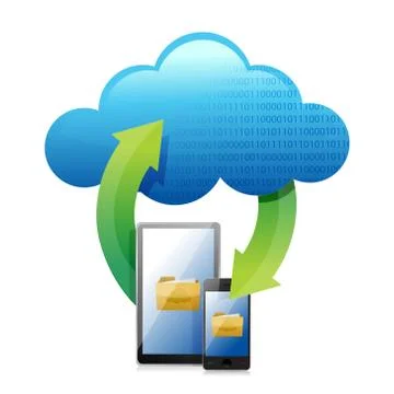 Cloud computing concept. mobile phone with cloud illustration design 스톡 일러스트