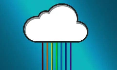 Cloud computing concept with network cable Stock Illustration