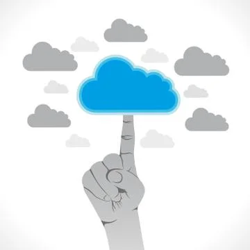 Cloud computing concept or click the cloud background vector Stock Illustration
