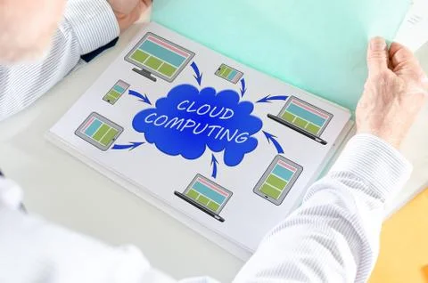Cloud computing concept on a paper Stock Photos