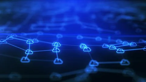 Cloud computing Concept with Plexus イラスト素材